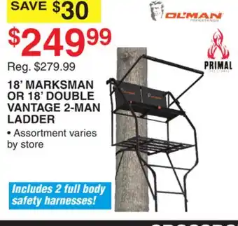 Dunham's Sports 18' MARKSMAN OR 18' DOUBLE VANTAGE 2-MAN LADDER offer