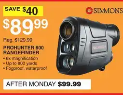 Dunham's Sports SIMMONS PROHUNTER 800 RANGEFINDER offer
