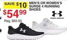 Dunham's Sports UNDER ARMOUR MEN'S OR WOMEN'S SURGE 4 RUNNING SHOES offer
