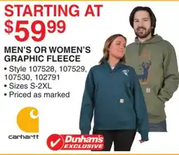 Dunham's Sports CARHARTT MEN'S OR WOMEN'S GRAPHIC FLEECE offer