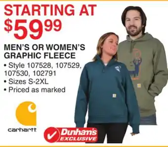 Dunham's Sports CARHARTT MEN'S OR WOMEN'S GRAPHIC FLEECE offer