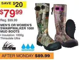 Dunham's Sports MEN'S OR WOMEN'S SWAMPWALKER 1000 MUD BOOTS offer