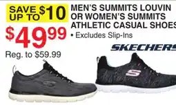 Dunham's Sports SKECHERS MEN LOUVIN OR WOMEN'S SUMMITS ATHLETIC CASUAL SHOES offer
