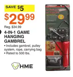 Dunham's Sports 4-IN-1 GAME HANGING GAMBREL offer