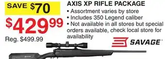 Dunham's Sports SAVAGE AXIS XP RIFLE PACKAGE offer