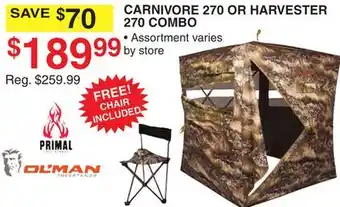 Dunham's Sports CARNIVORE 270 OR HARVESTER 270 COMBO offer