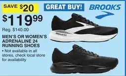 Dunham's Sports BROOKS MEN'S OR WOMEN'S ADRENALINE 24 RUNNING SHOES offer