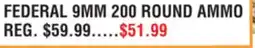 Dunham's Sports FEDERAL AMMUNITION 9MM 200 ROUND AMMO offer