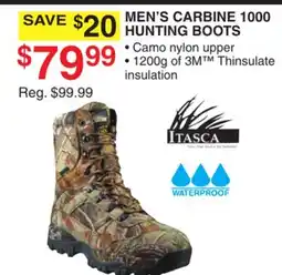 Dunham's Sports ITASCA MEN'S CARBINE 1000 HUNTING BOOTS offer