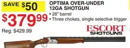 Dunham's Sports ESCORT SHOTGUNS OPTIMA OVER-UNDER 12GA SHOTGUN offer