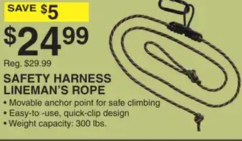 Dunham's Sports SAFETY HARNESS LINEMAN'S ROPE offer