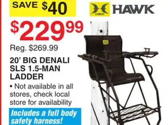 Dunham's Sports HAWK 20' BIG DENALI SLS 1.5-MAN LADDER offer