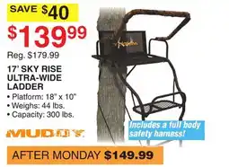 Dunham's Sports MUDDY 17' SKY RISE ULTRA-WIDE LADDER offer