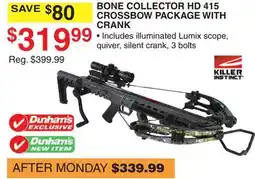 Dunham's Sports KILLER INSTINCT BONE COLLECTOR HD 415 CROSSBOW PACKAGE WITH CRANK offer