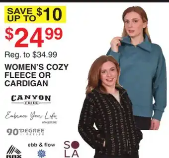 Dunham's Sports WOMEN'S COZY FLEECE OR CARDIGAN offer