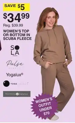 Dunham's Sports YOGALUX WOMEN'S TOP OR BOTTOM IN SCUBA FLEECE offer