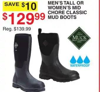 Dunham's Sports MUCK MEN'S TALL OR WOMEN'S MID CHORE CLASSIC MUD BOOTS offer