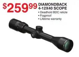 Dunham's Sports VORTEX DIAMONDBACK 4-12X40 SCOPE offer