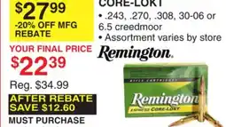 Dunham's Sports REMINGTON CORE-LOKT offer
