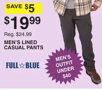 Dunham's Sports FULL BLUE MEN'S LINED CASUAL PANTS offer