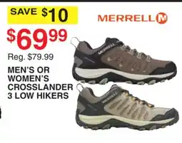 Dunham's Sports MERREL MEN'S OR WOMEN'S CROSSLANDER 3 LOW HIKERS offer