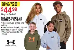Dunham's Sports UNDER ARMOUR SELECT MEN'S OR WOMEN'S FLEECE offer
