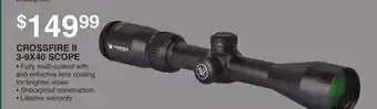Dunham's Sports VORTEX CROSSFIRE II 3-9X40 SCOPE offer