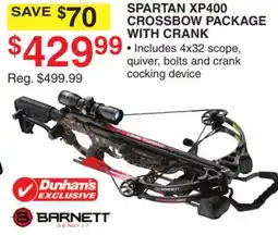 Dunham's Sports BARNETT SPARTAN XP400 CROSSBOW PACKAGE WITH CRANK offer