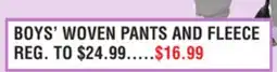 Dunham's Sports POWERFLEX BOYS' WOVEN PANTS AND FLEECE offer
