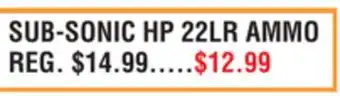 Dunham's Sports SUB-SONIC HP 22LR AMMO offer