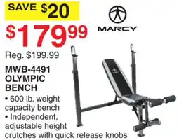 Dunham's Sports MARCY MWB-4491 OLYMPIC BENCH offer