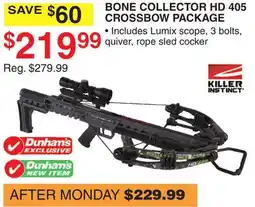 Dunham's Sports KILLER INSTINCT BONE COLLECTOR HD 405 CROSSBOW PACKAGE offer