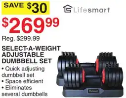 Dunham's Sports LIFE SMART SELECT-A-WEIGHT ADJUSTABLE DUMBBELL SET offer