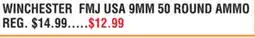 Dunham's Sports WINCHESTER FMJ USA 9MM 50 ROUND AMMO offer