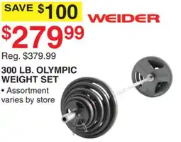 Dunham's Sports WEIDER 300 LB. OLYMPIC WEIGHT SET offer