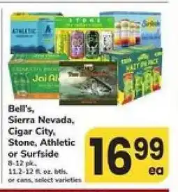 Safeway Bell's, Sierra Nevada, Cigar City, Stone, Athletic, or Surfside offer