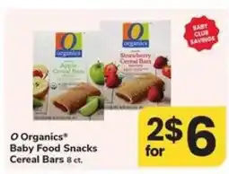 Safeway O Organics Baby Food Snacks Cereal Bars offer