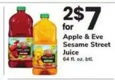 Safeway Apple & Eve Sesame Street Juice offer