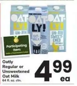 Safeway Oatly Regular or Unsweetened Oat Milk offer