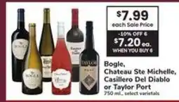 Safeway Bogle, Chateau Ste Michelle, Casillero Del Diablo or Taylor Port offer