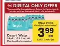 Safeway Dasani Water offer