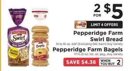 ShopRite Pepperidge Farm Swirl Bread & Bagels offer