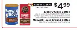 ShopRite Eight O'Clock Coffee, Maxwell House Ground Coffee offer