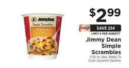 ShopRite Jimmy Dean Simple Scrambles offer