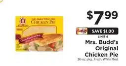 ShopRite Mrs. Budd’s Original Chicken Pie offer