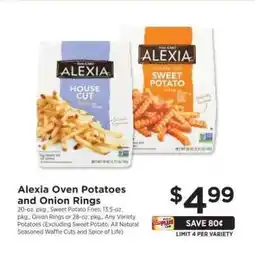 ShopRite Alexia Oven Potatoes and Onion Rings offer