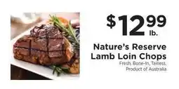 ShopRite Nature's Reserve Lamb Loin Chops offer