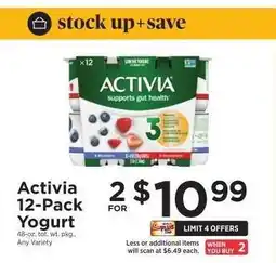 ShopRite Activia 12-Pack Yogurt offer