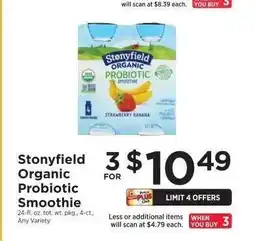 ShopRite Stonyfield Organic Probiotic Smoothie offer