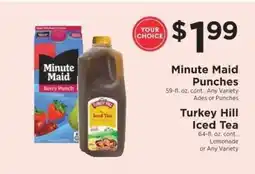 ShopRite Minute Maid Punches / Turkey Hill Iced Tea offer